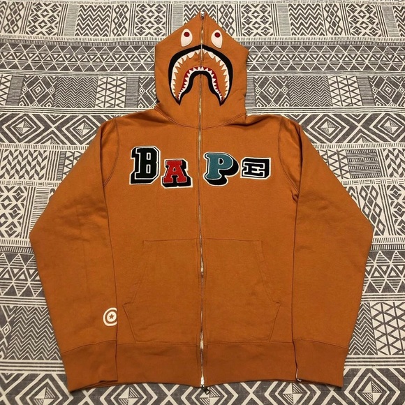 A Bathing Ape Bape Shark Full Zip Hoodie Size Extra Large - Picture 1 of 12